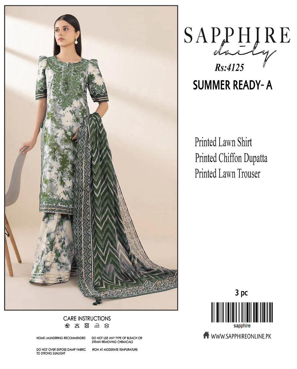 Sapphire Premium Lawn 3PC Suit