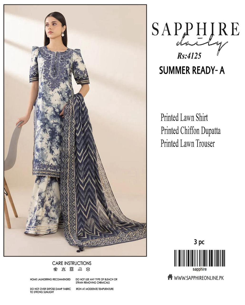 Sapphire Premium Lawn 3PC Suit