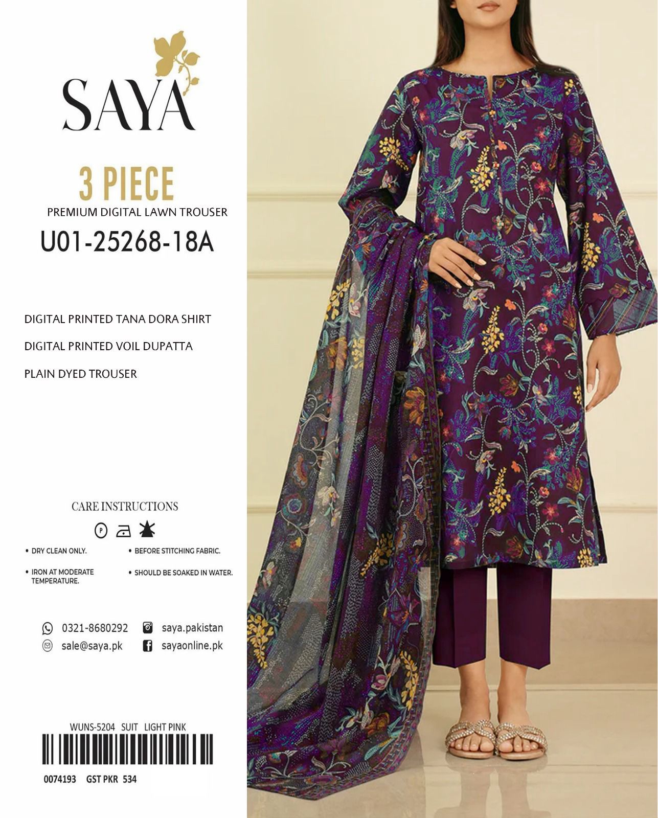 Saya Tana Dora Lawn 3PC Suit