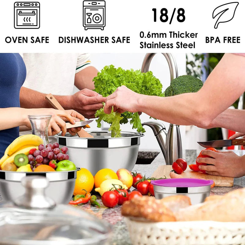 🥣 5-Piece Stainless Steel Nesting Set – Smart, Sleek, and Space-Saving
