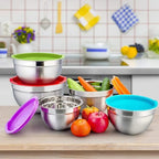 🥣 5-Piece Stainless Steel Nesting Set – Smart, Sleek, and Space-Saving