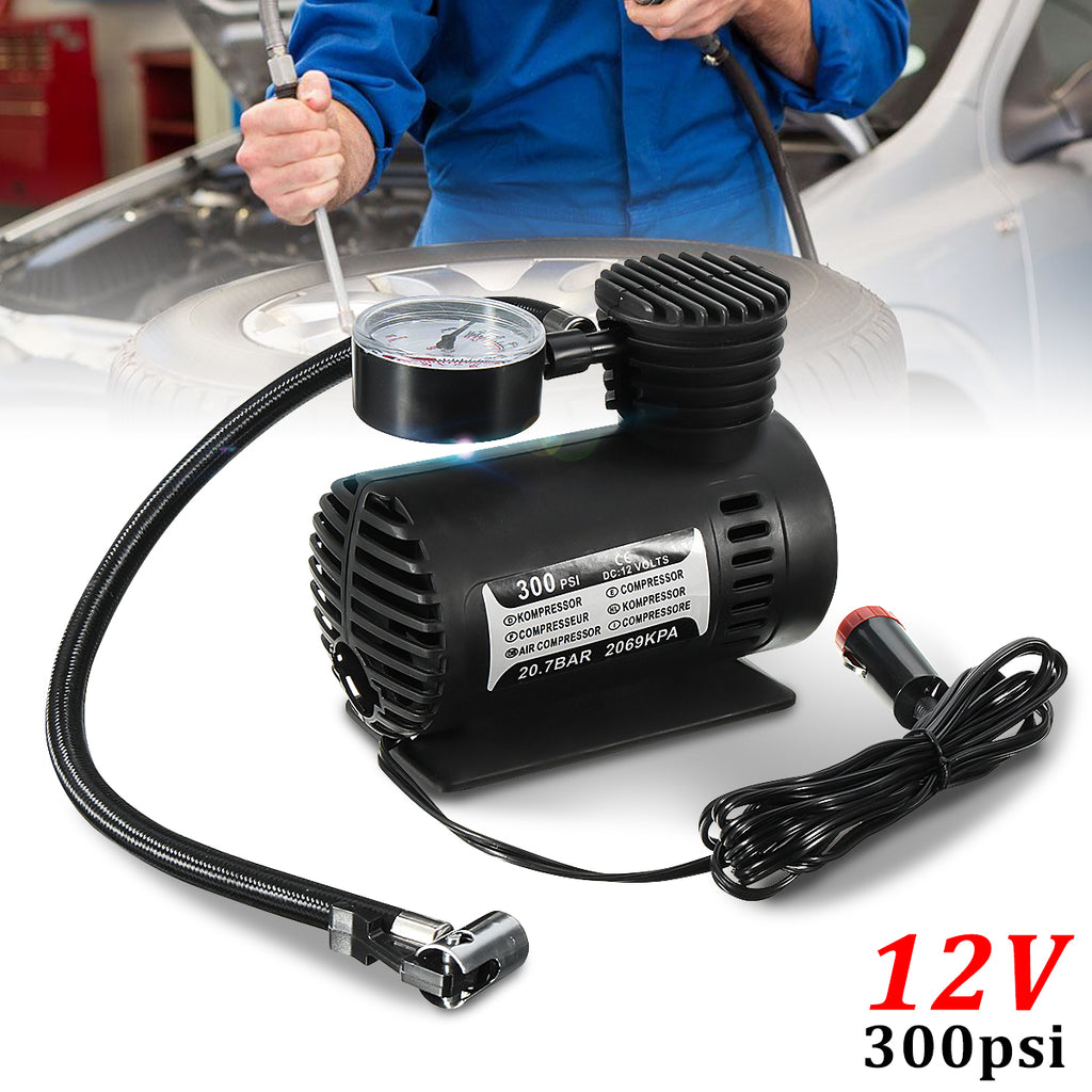 ⚙️ Portable Mini Air Compressor Pump (DC 12V, 300 PSI) – Power On the Go