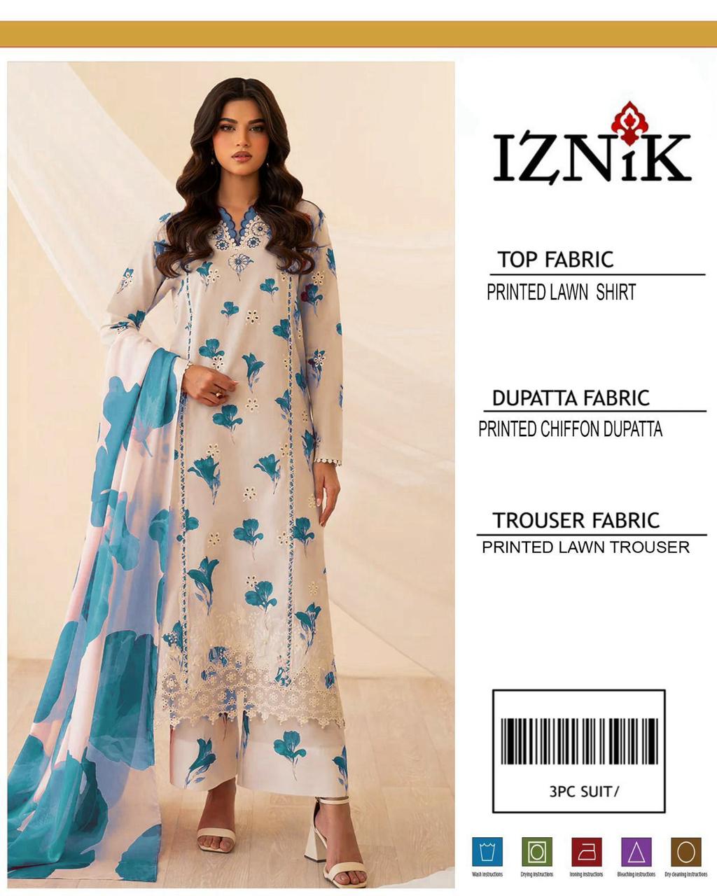 Iznik Premium Printed Lawn 3PC Suit