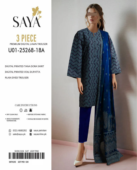 Saya 3-Piece Premium Digital Lawn Suit
