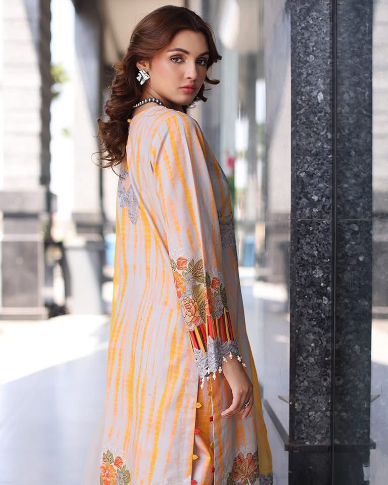 Charizma 3PC Embroidered Linen Suit