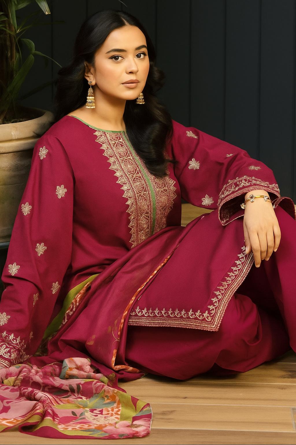 Sapphire Most Demanding Edition 3-Piece Unstitched Dhank Suit