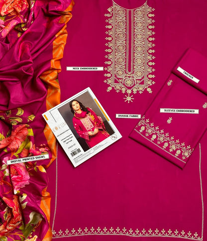Sapphire Most Demanding Edition 3-Piece Unstitched Dhank Suit