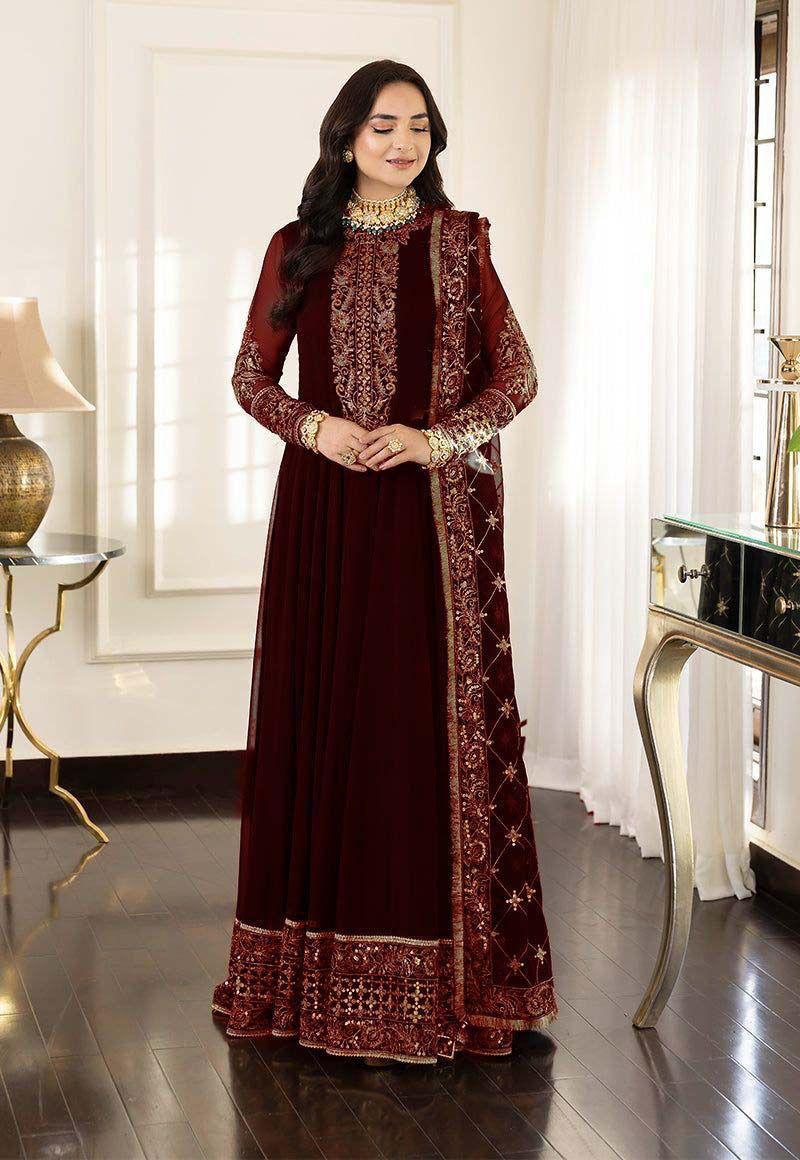 D-1400 Wedding Collection – Chiffon Embroidered Lehenga with Net Dupatta