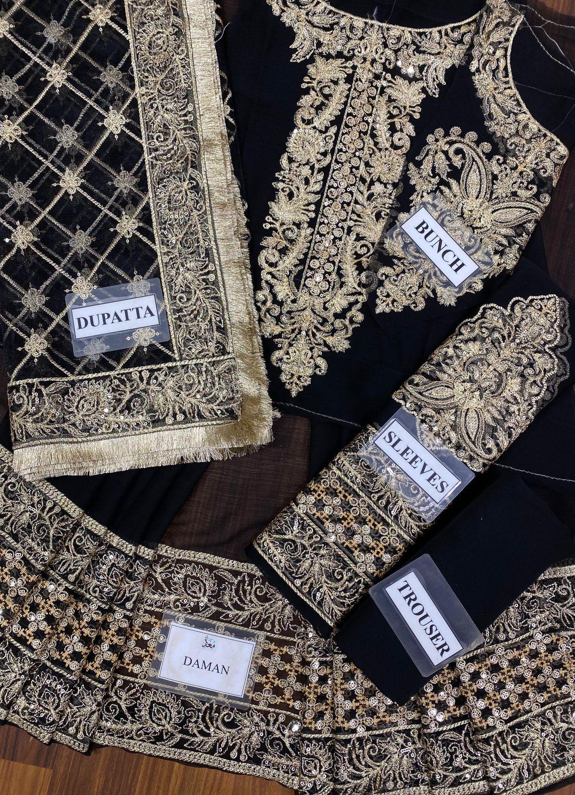 D-1400 Wedding Collection – Chiffon Embroidered Lehenga with Net Dupatta