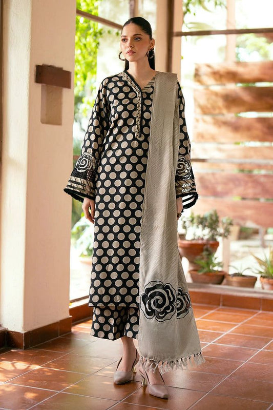 💕 Baroque Karandi Collection 2025 – Bana Dori Original Digital Printed 3PC 💕