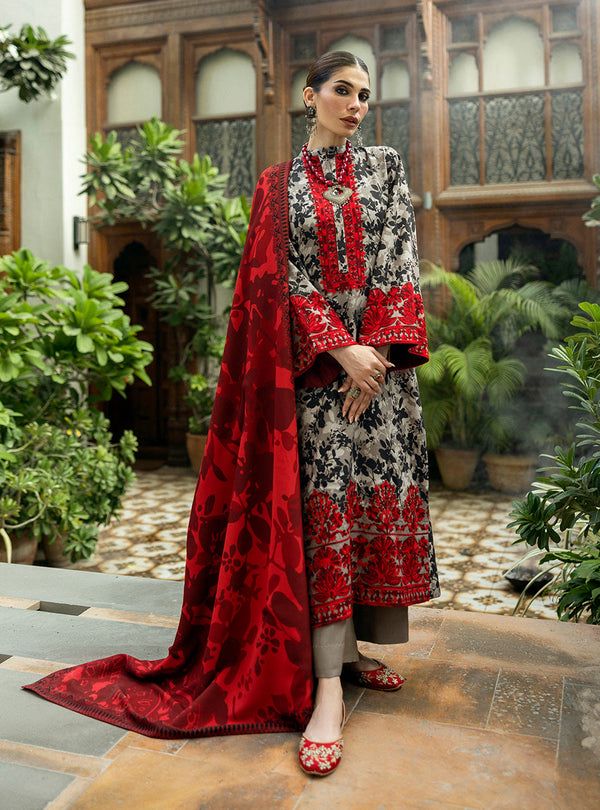 💕 Baroque Karandi Collection 2025 – Bana Dori Original 3PC Digital Printed Suit 💕