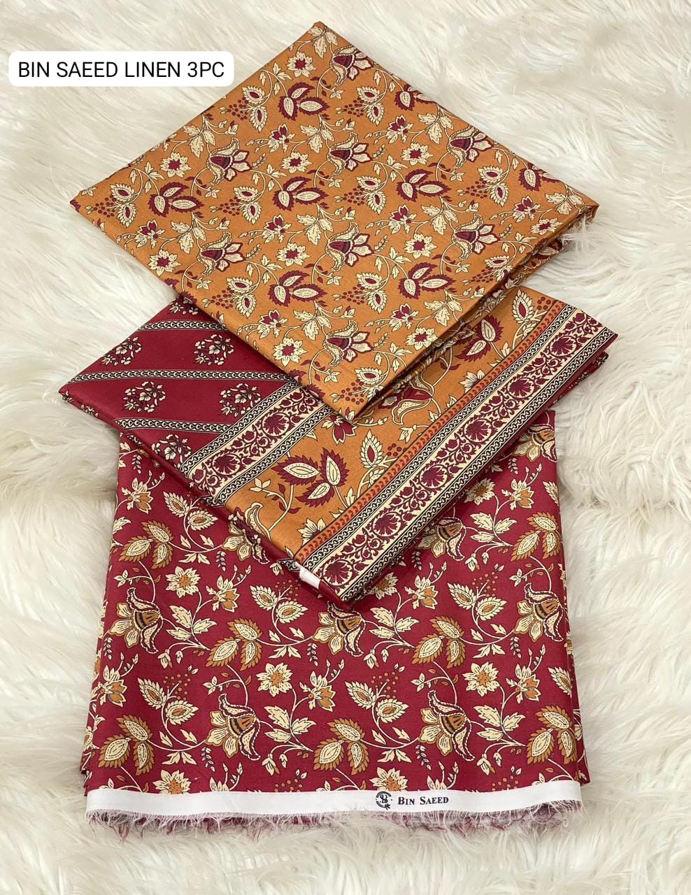 🌸 BINSAEED Linen Collection 2025 – 3PC Digital Printed Allover Suit 🌸