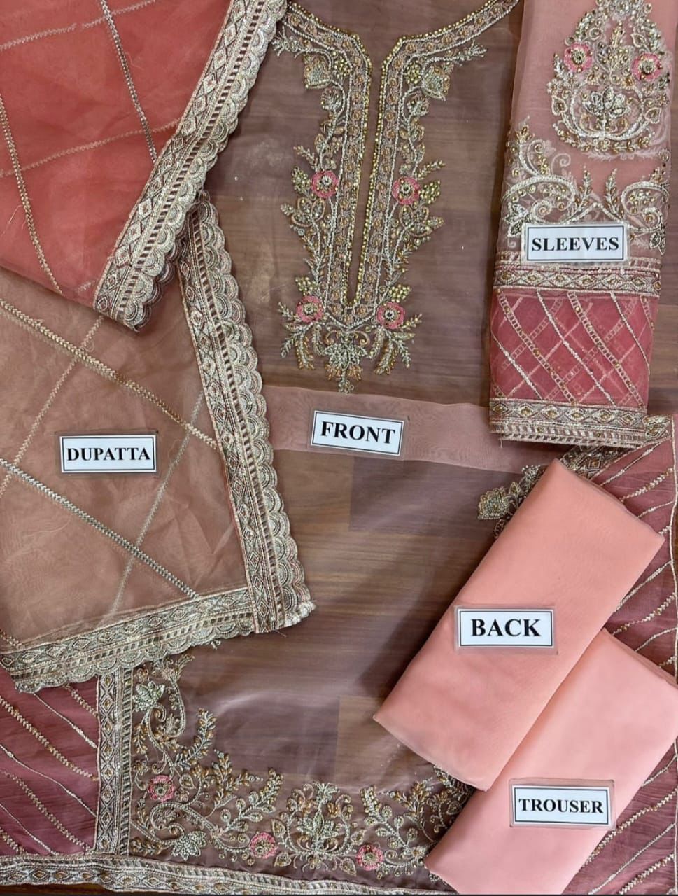 Sara Rohail Asghar – Organza Suit with Malai Trouser & Hand Embroidery