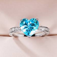 💙 Blue Heart Diamond Metal Ring – Timeless Beauty, Endless Sparkle