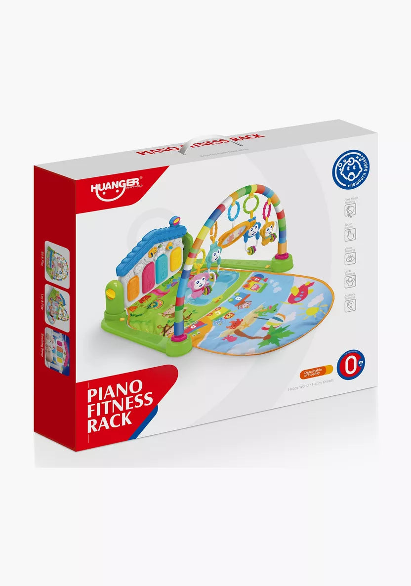 🎵 Colorful Activity Mat with Piano and Hanging Toys – Fun, Music & Learning for Little Ones